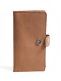 Brown Textured Leather Long Wallet (W-226)