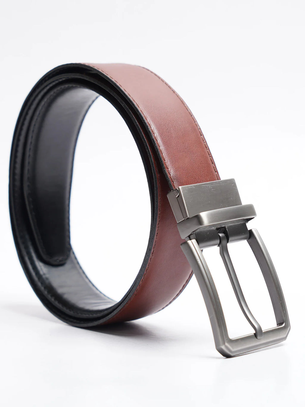 Brown & Black Reversible Leather Belt (BELT-814)