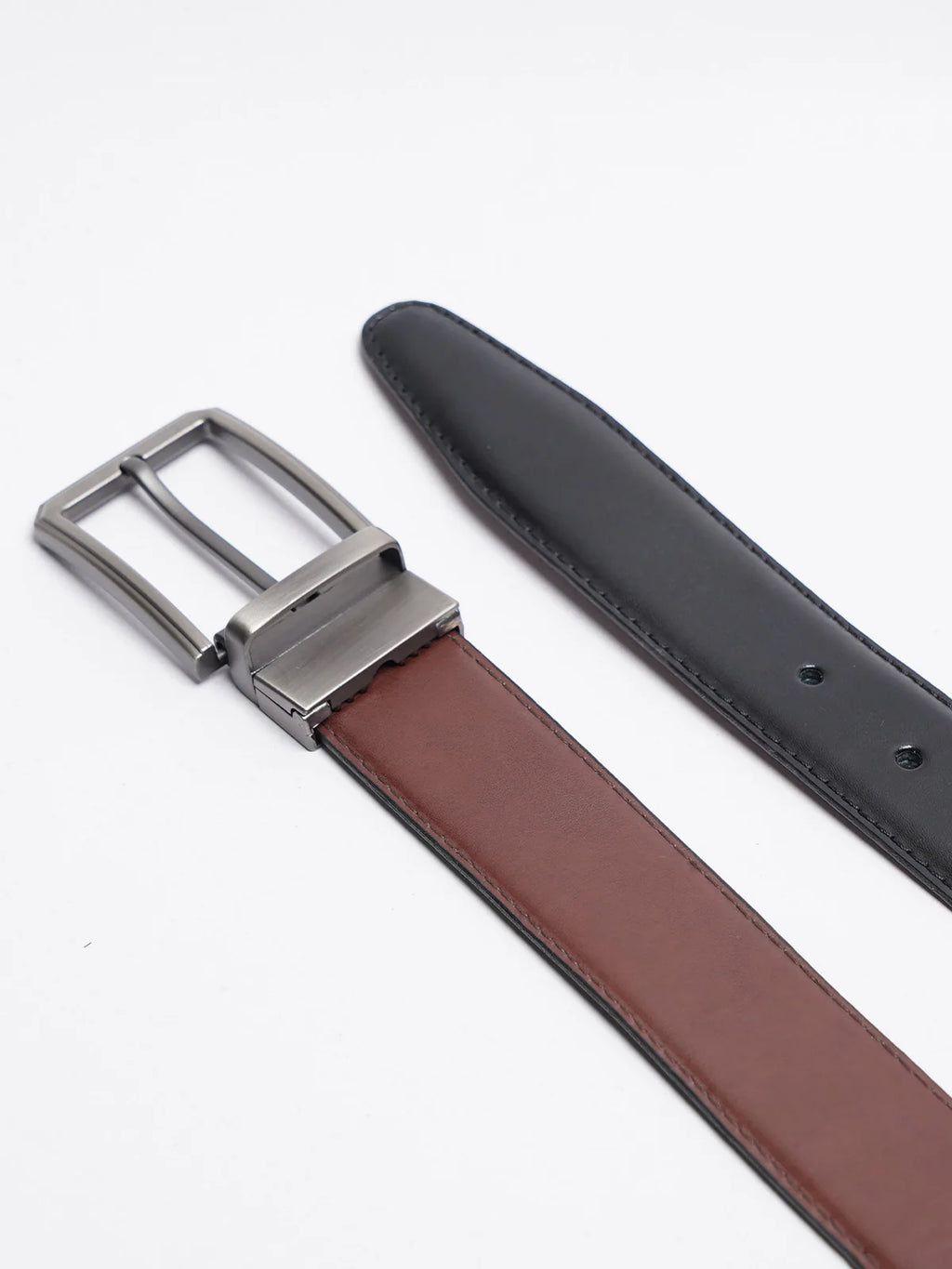 Brown & Black Reversible Leather Belt (BELT-814)
