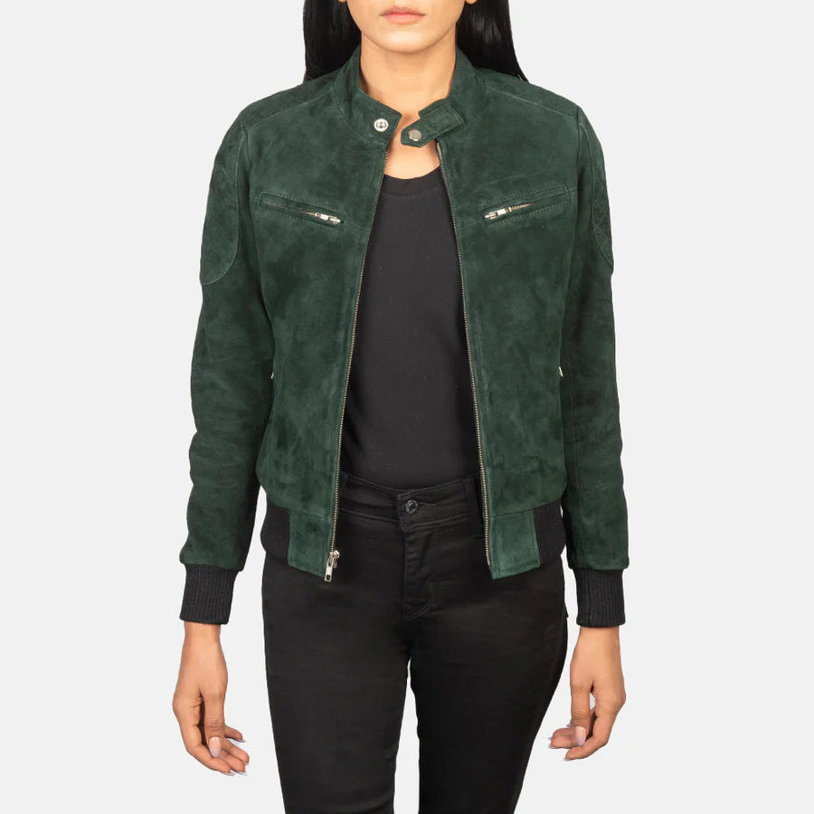 Women_s_Zenna_Green_Suede_Bomber_Jacket_Close-Up