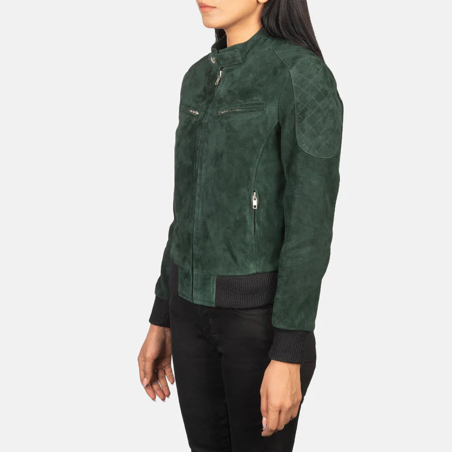 Women_s_Zenna_Green_Suede_Bomber_Jacket_Close-Up