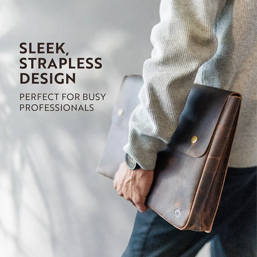 Leather Folder, Full Grain Leather File Folder Organizer Document Holder, Leather Portfolio for Men –Spacious Leather Folio Laptop