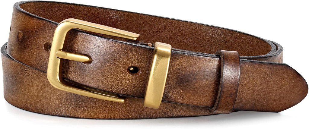 Women Belt Genuine leather Belt with Vintage Metal Buckle,