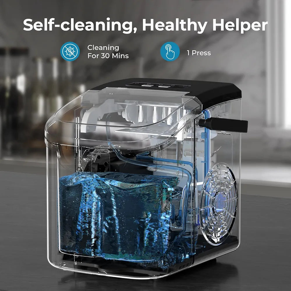 Antarctic Star Countertop Ice Maker Machine, 26Lbs/Day Fastest 6‑Min Ice