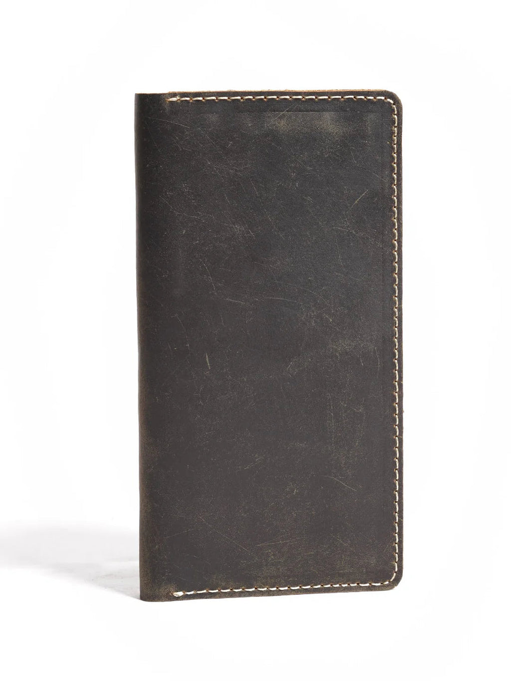 Dark Brown Texture Leather Long Wallet (W-232)