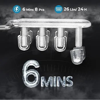 Antarctic Star Countertop Ice Maker Machine, 26Lbs/Day Fastest 6‑Min Ice