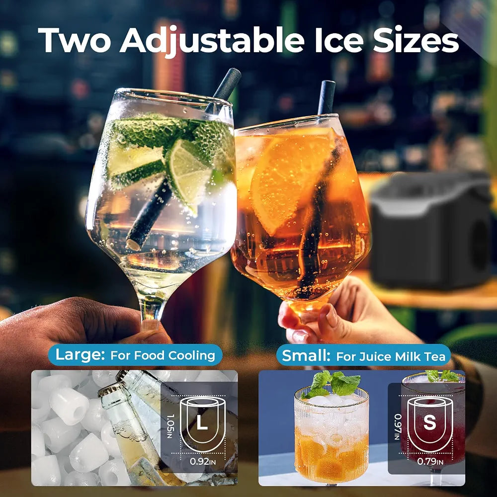 Antarctic Star Countertop Ice Maker Machine, 26Lbs/Day Fastest 6‑Min Ice