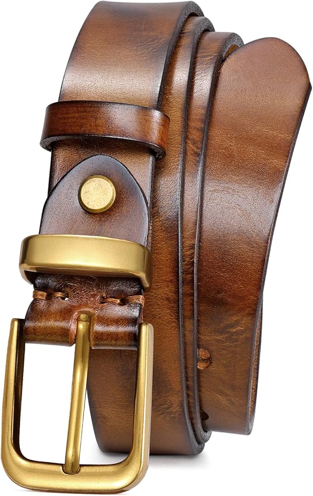 Women Belt Genuine leather Belt with Vintage Metal Buckle,