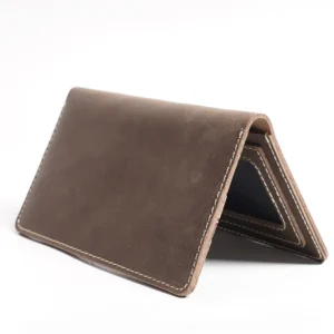 Brown Texture Leather Long Wallet (W-232)
