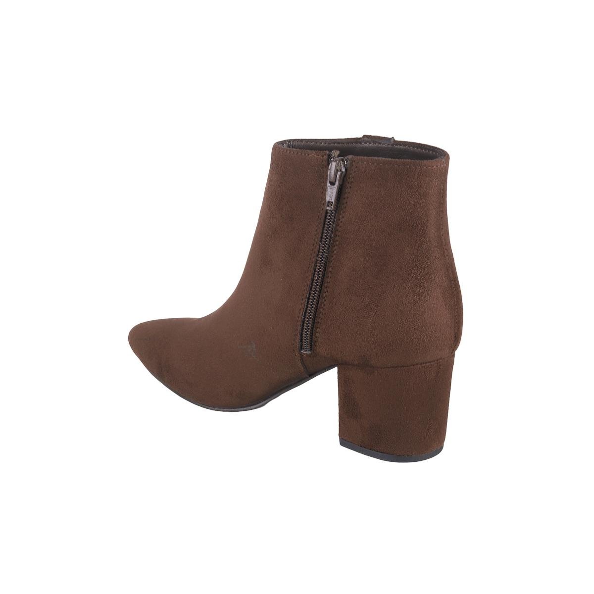 Women Brown-suede Party Boots - Image 3