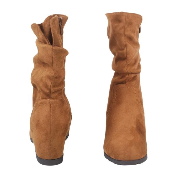 Women Brown Party Boots - Image 4