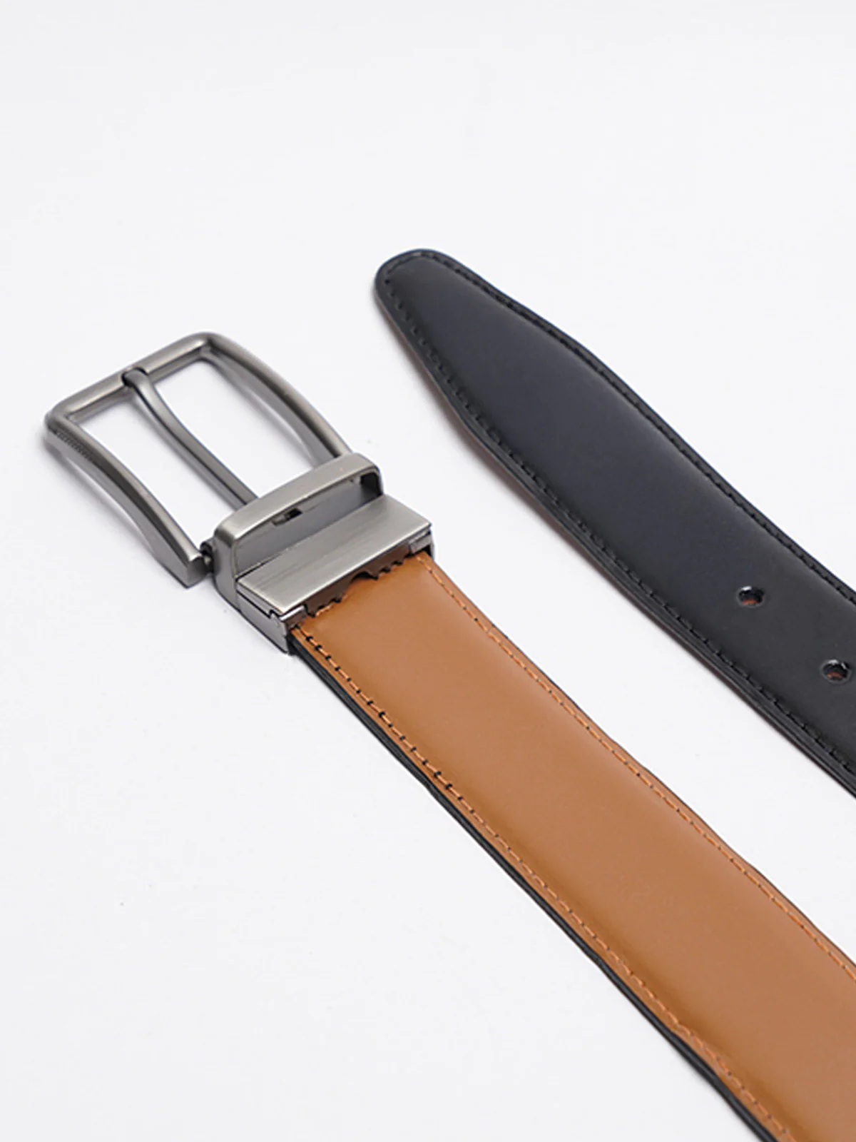 Light Brown & Black Reversible Leather Belt (BELT-804) - Image 4
