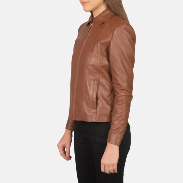 Colette Brown Leather Jacket - Image 4